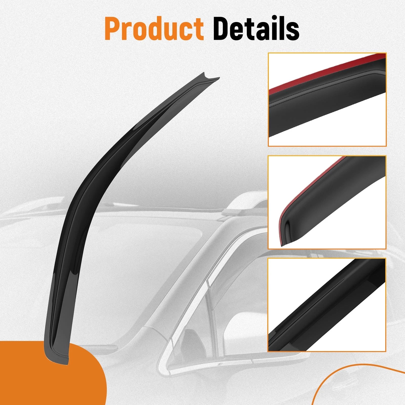 Wind Deflectors Window Visor for Nissan Xterra (2005–2016) Adhesive Mount
