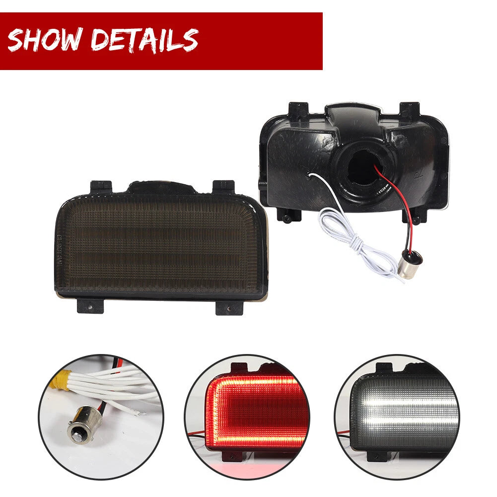 2X Smoke White LED Rear Tailgate Reverse Lights for Corvette C4 (1991–1996)