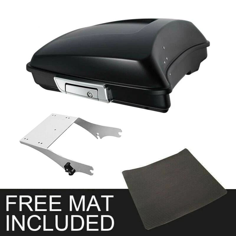 Matte Black Razor Trunk & Mounting Rack for Harley Touring (1997–2008)