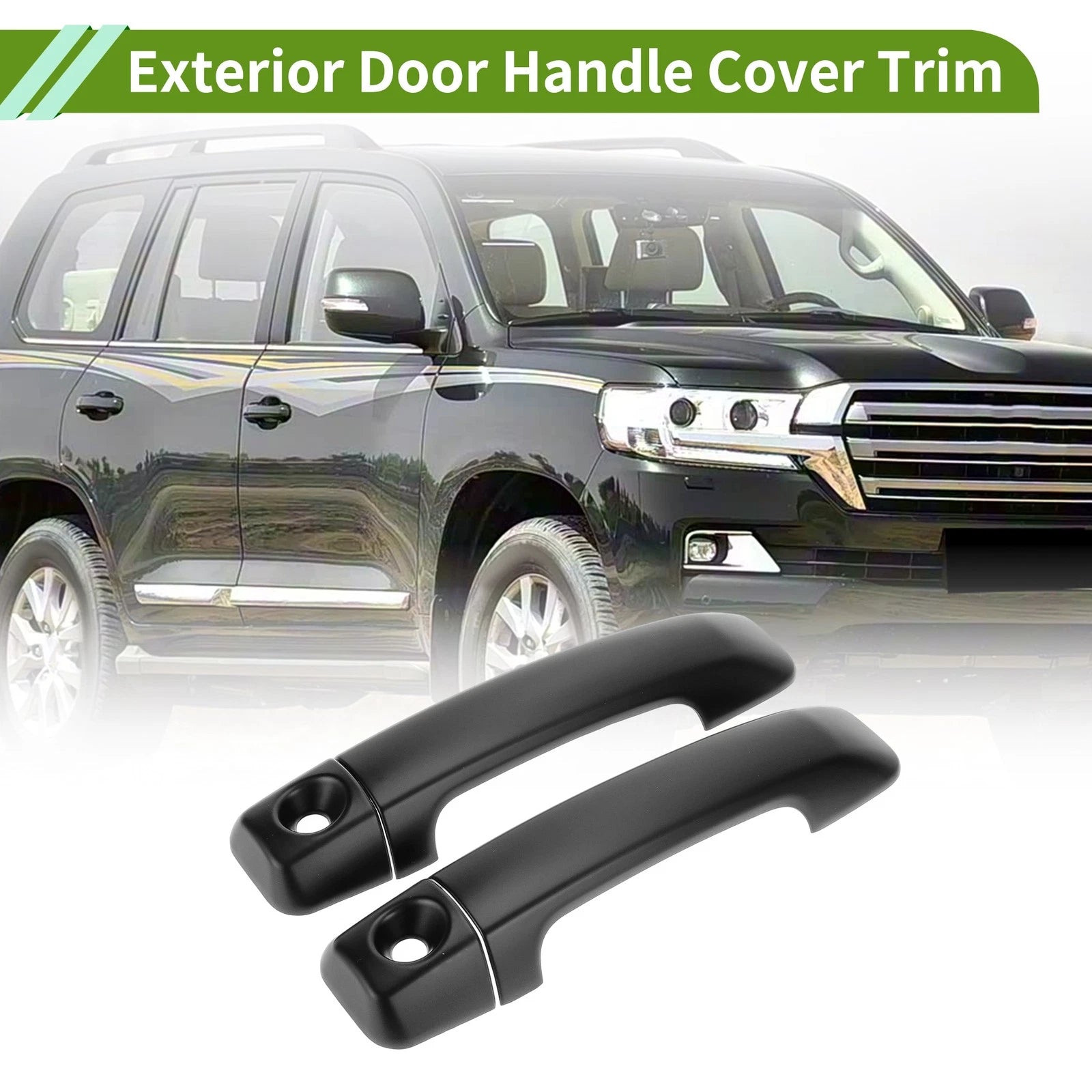 Set of 2 Exterior Door Handle Cover Trim for Toyota FJ Cruiser (2007–2022) Matte Black