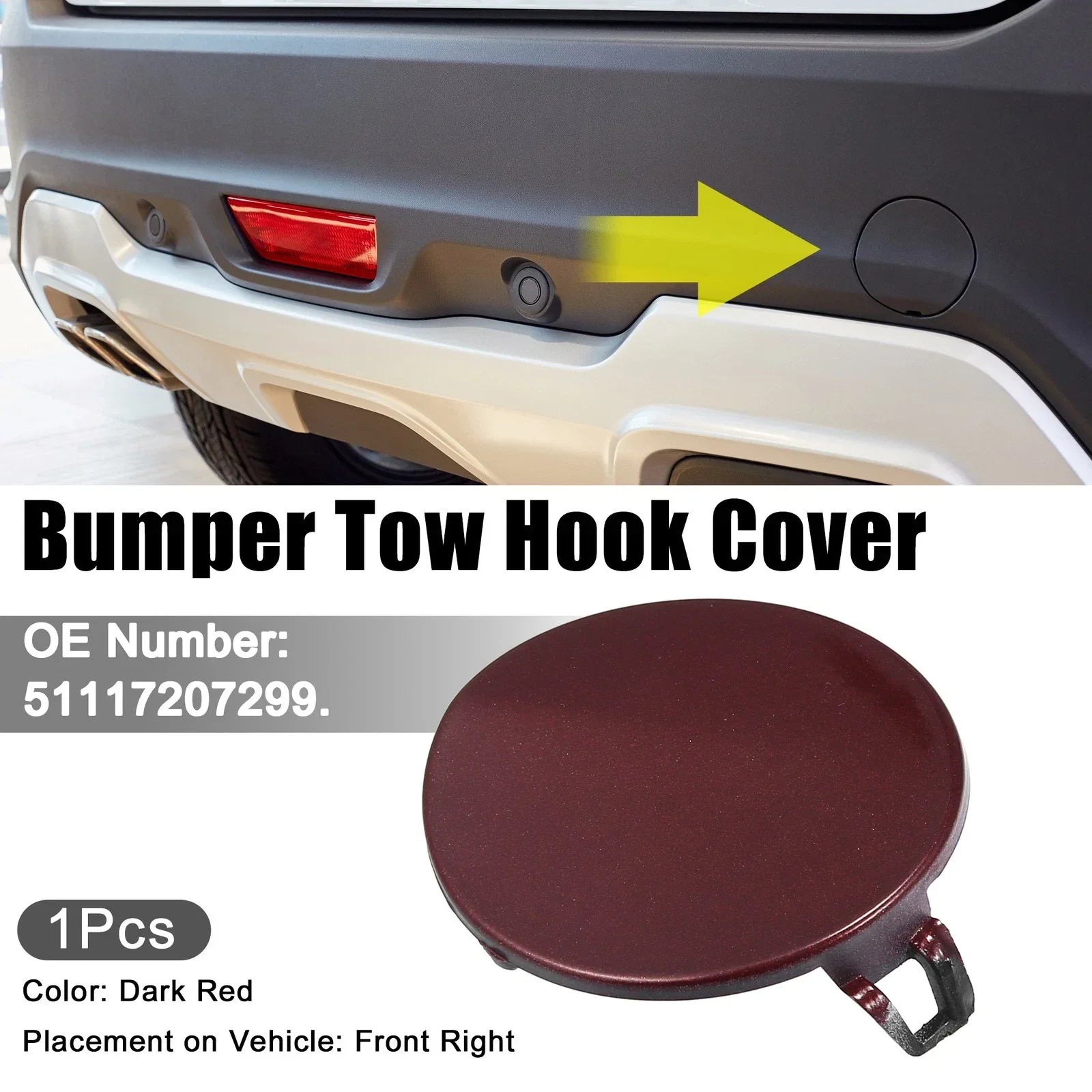 Tow Hook Cover for BMW 3 Series Dark Red