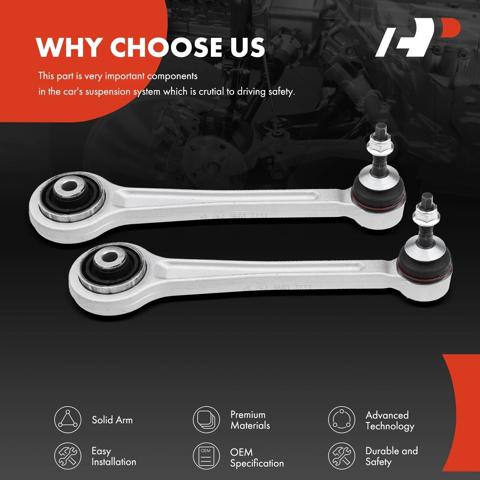 2X Rear Upper Forward Control Arm with Ball Joint for BMW 525i 530i M5 (1997–2003)