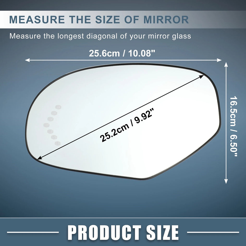 Driver Left Side Heated Mirror Glass for Chevy Silverado Avalanche Suburban (2007–2014)