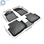 3X Black TPE All-Weather Floor Mats Liner for VW Jetta A7 (2019–2026)
