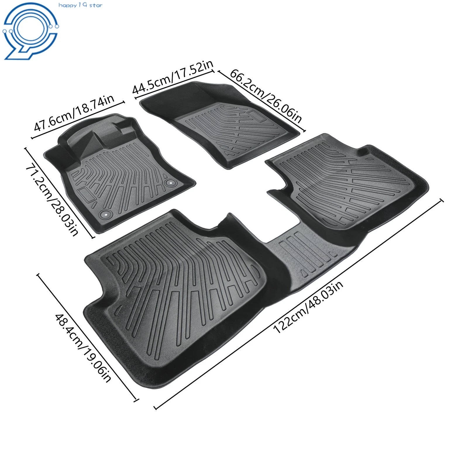 3X Black TPE All-Weather Floor Mats Liner for VW Jetta A7 (2019–2026)