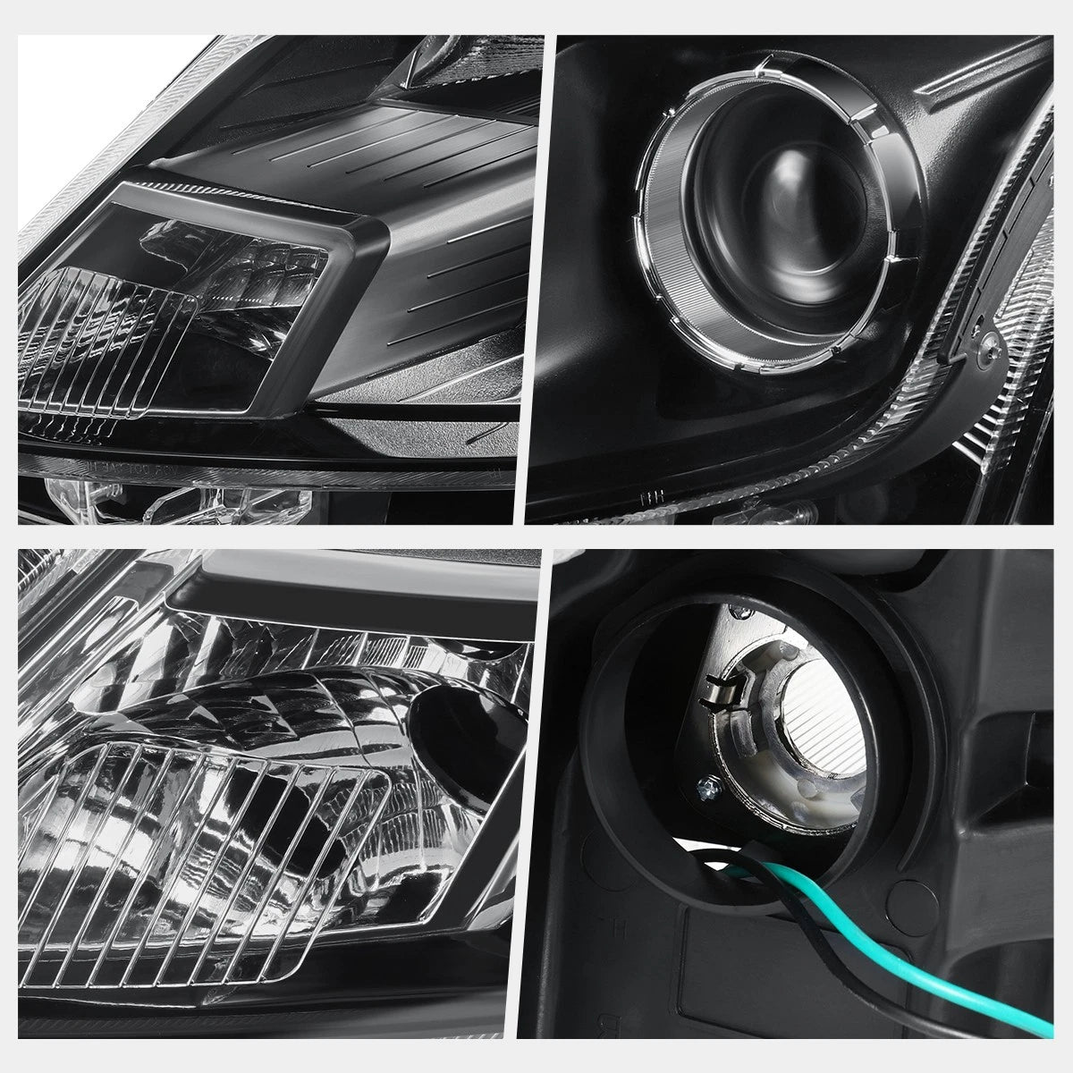 Driver Side Projector Headlight Lamp for Ford Fusion (2010–2012) Black