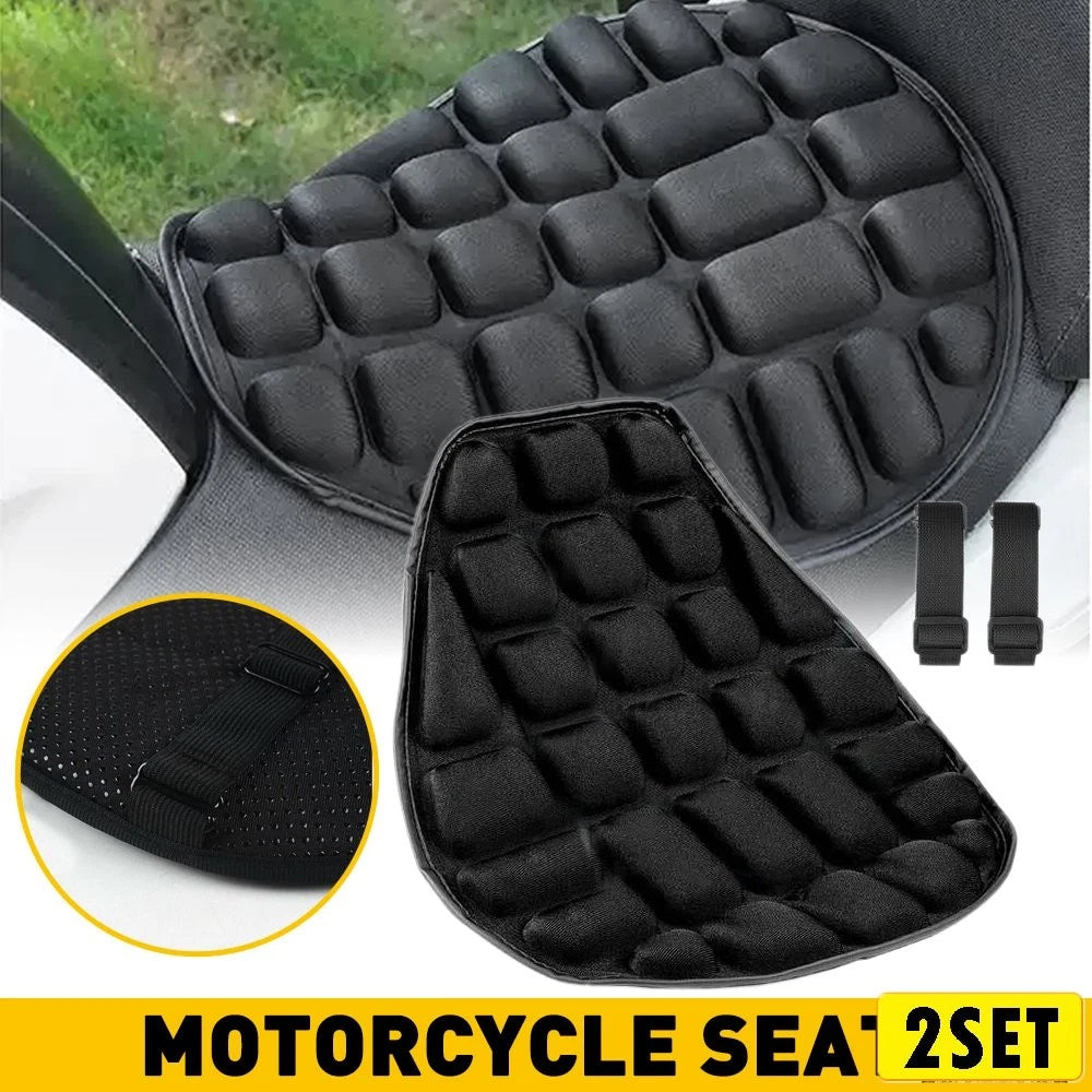 2X Motorcycle Seat Cushion Cover 3D Gel Shockproof Pad Lycra Universal