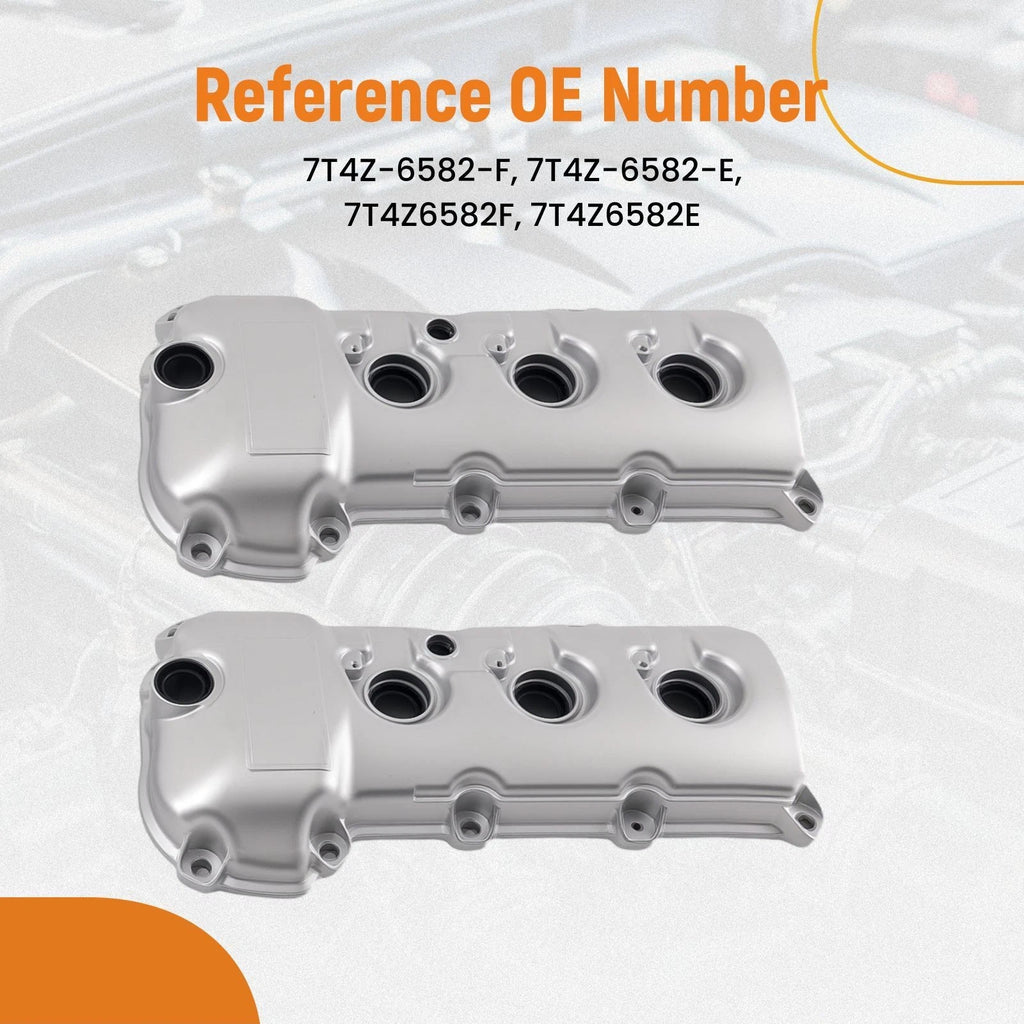 Engine Valve Cover Set for Ford Flex 3.5L (2009–2012) 7T4Z-6582-F Silver