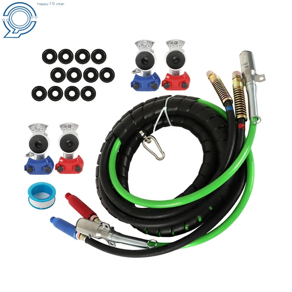 3-in-1 Air Line Hose Assembly Set for Semi Truck Tractor (12 Feet)