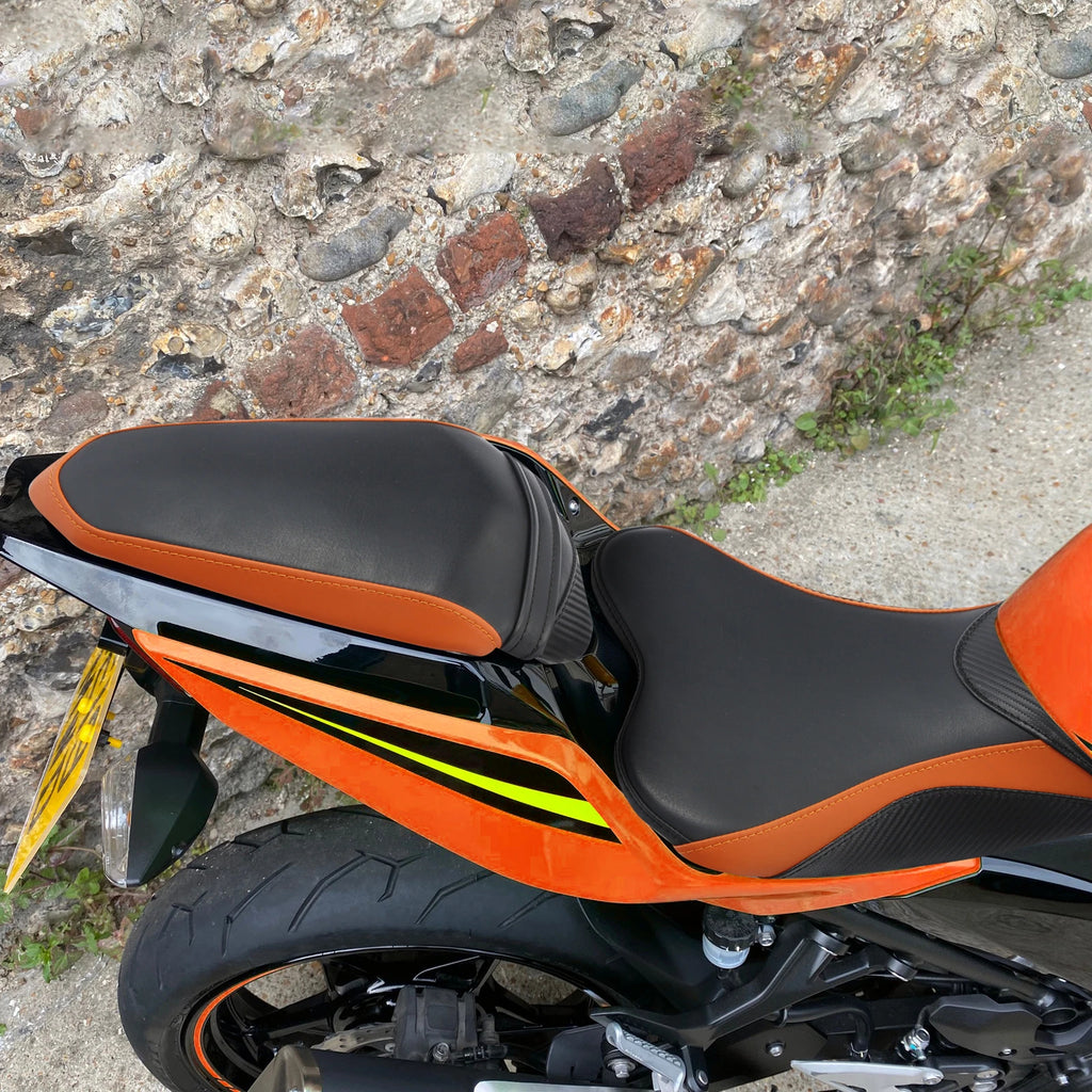 Rider Passenger Seat for Kawasaki Ninja 400 Z400 (2018–2023) Black Orange