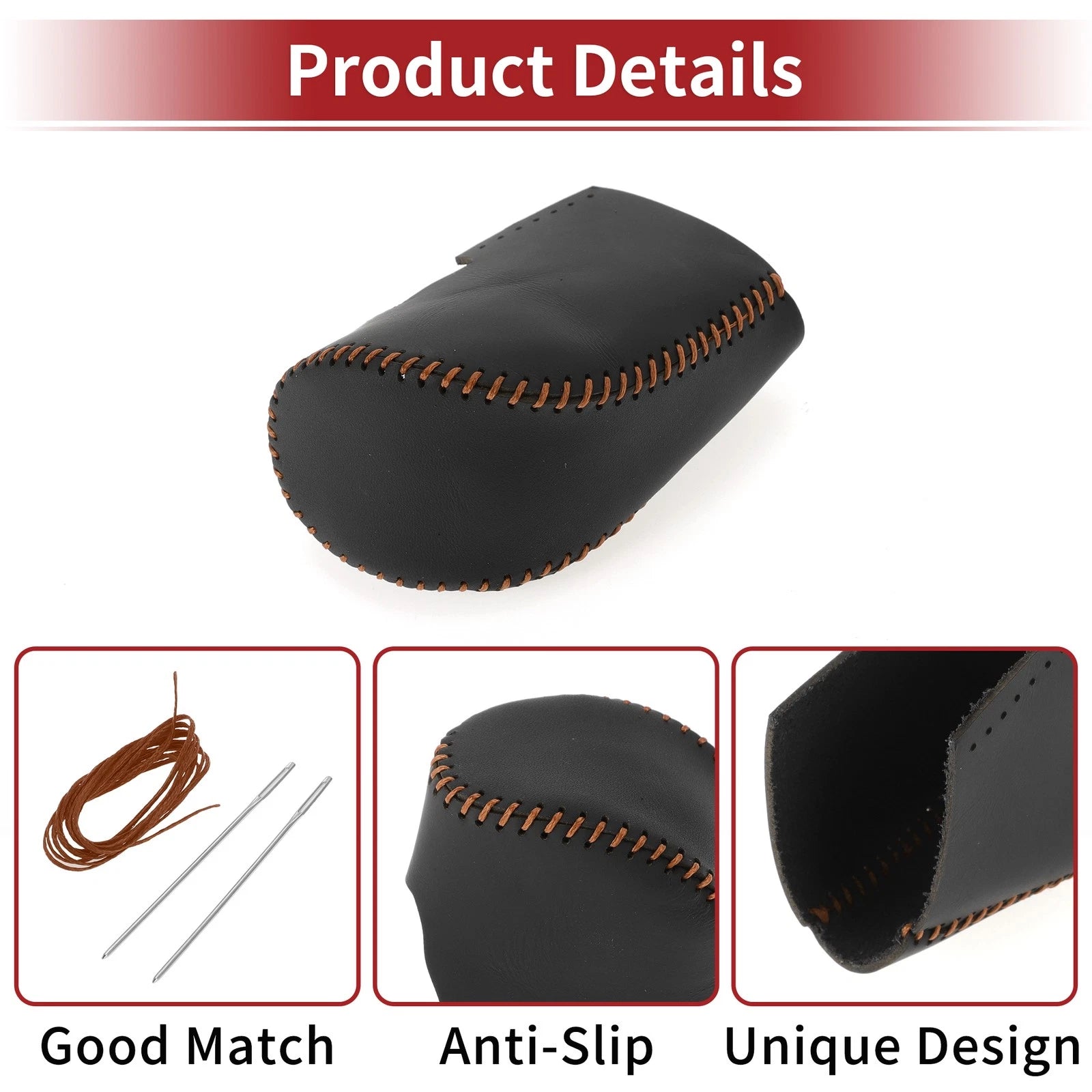 1 Pc Gear Shift Knob Cover for Honda HR-V (2023–2024) Black Brown Faux Leather