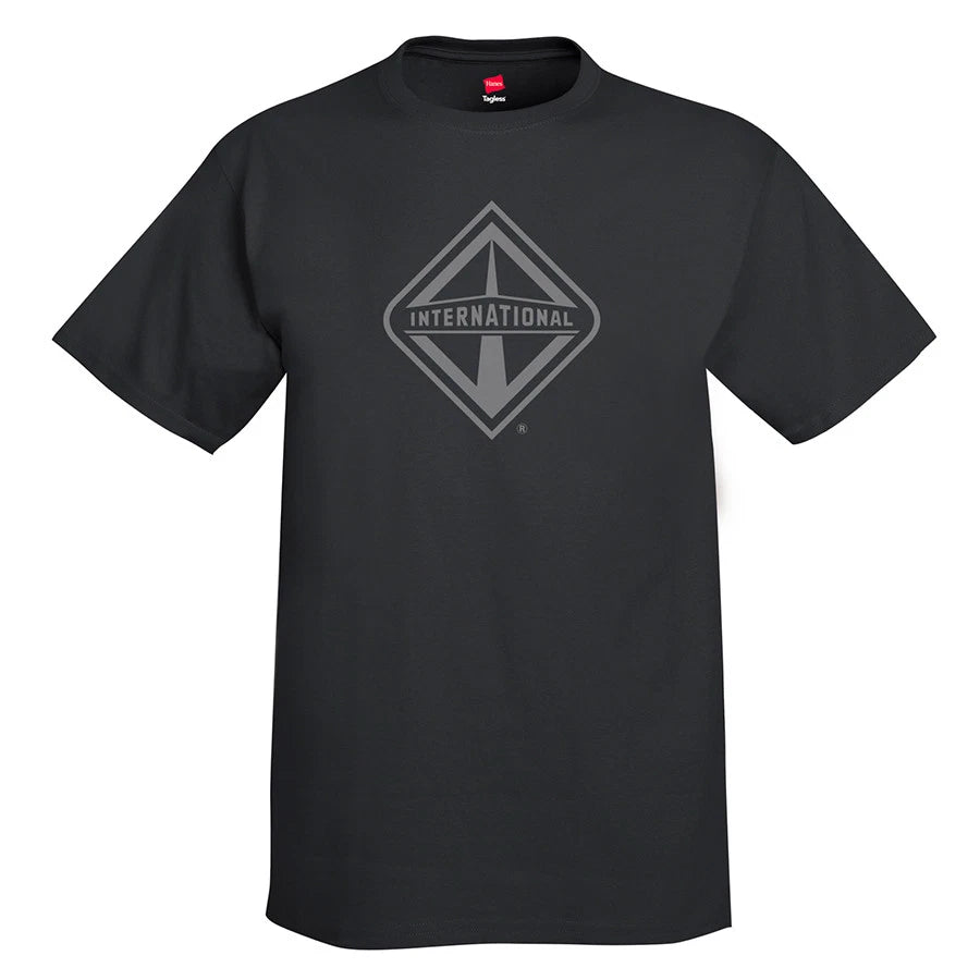 International T-Shirt for Semi Truck (Diesel, Short Sleeve, Black, Medium)