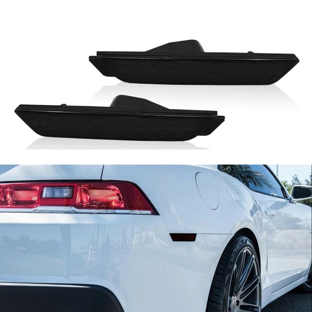 2X Smoked Black Lens Rear Side Marker Lights for Chevy Camaro (2010–2015)