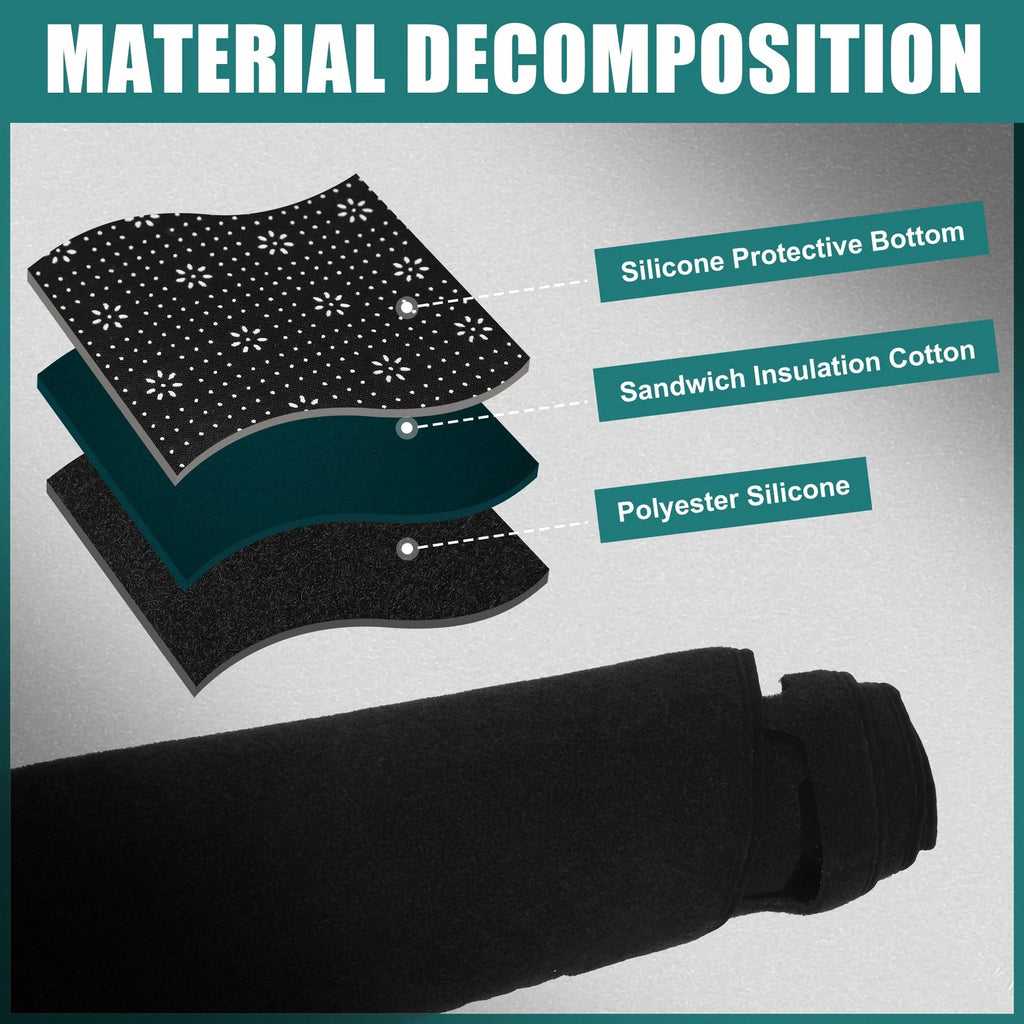 Dashboard Cover for Toyota RAV4 (2019–2023) - Black Polyester Non-slip