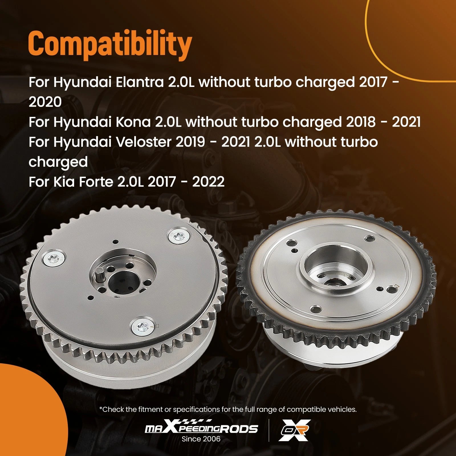 CVVT Camshaft Gear for Elantra, Kona, Kia 2.0L (2017–2022)