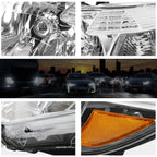 Set of 2 Chrome Housing Amber Corner Headlights for Highlander (2008–2010)