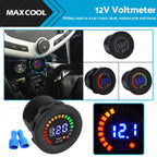 LED Digital Battery Volt Meter Monitor for Car Boat Marine (12V)