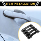 Set of 4 Car Exterior Door Handle Covers for Toyota Tundra (2022) Glossy Black