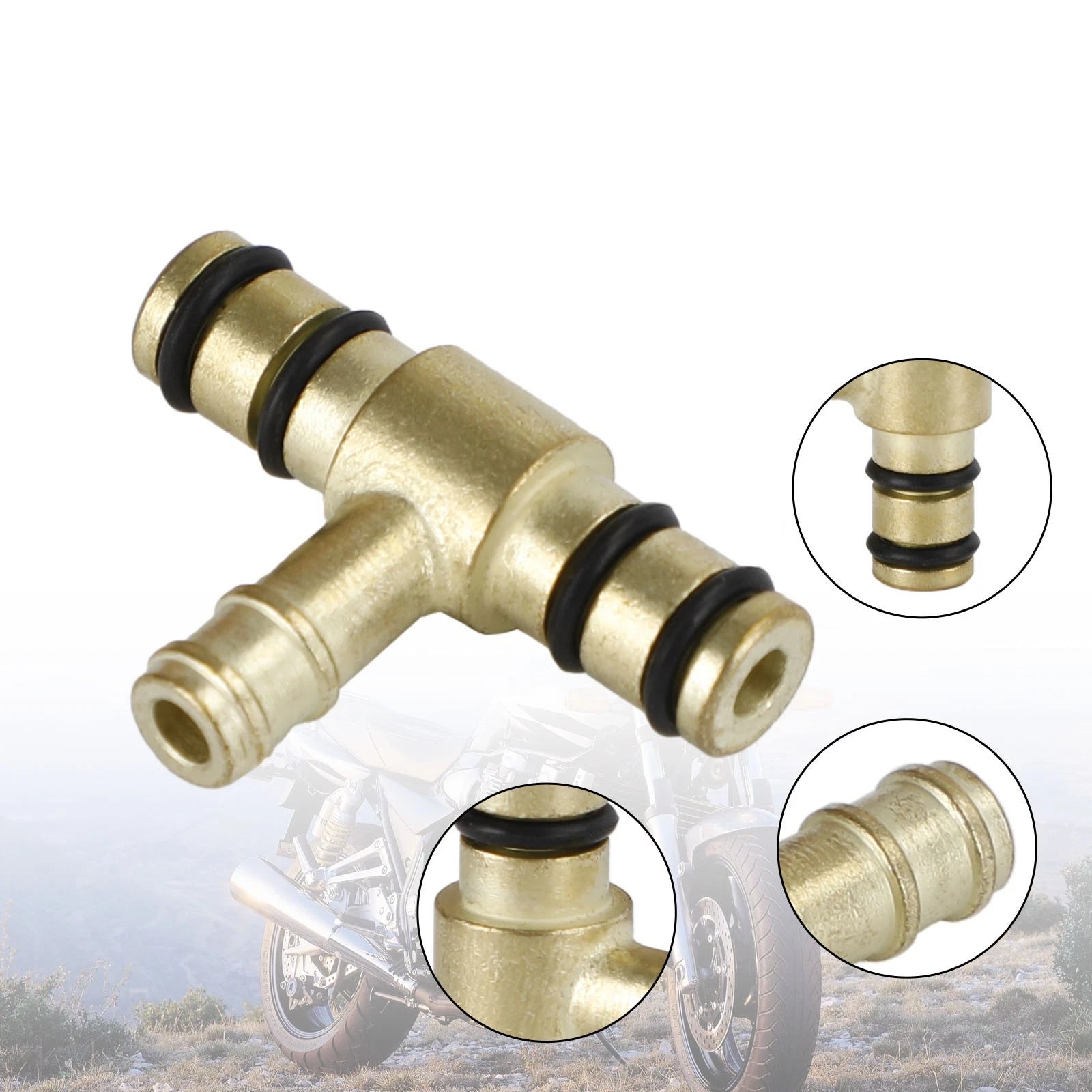 Carburetor Brass Fuel Tee for Yamaha FJ600 XS750 XS1100 (1984–1985) 2H7-14988-00