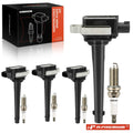 Set of 4 Ignition Coils & 4 Iridium Spark Plugs for Nissan Sentra (2007–2009)