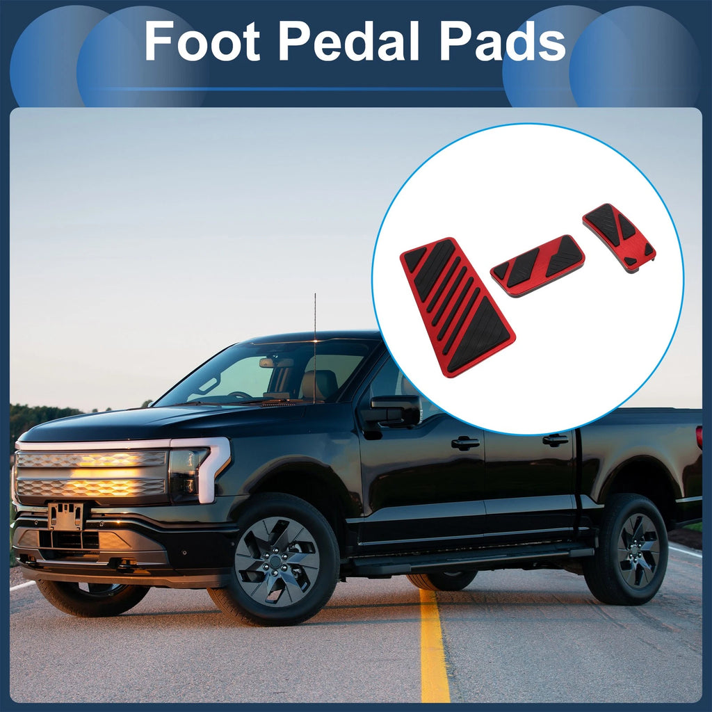 3 Pcs Automatic Foot Accelerator Pedal Covers for Ford Ranger (2024) Red