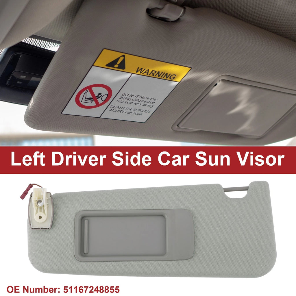 Left Sun Visor for BMW F10 F18 (2011–2016) with Mirror No. 51167248855