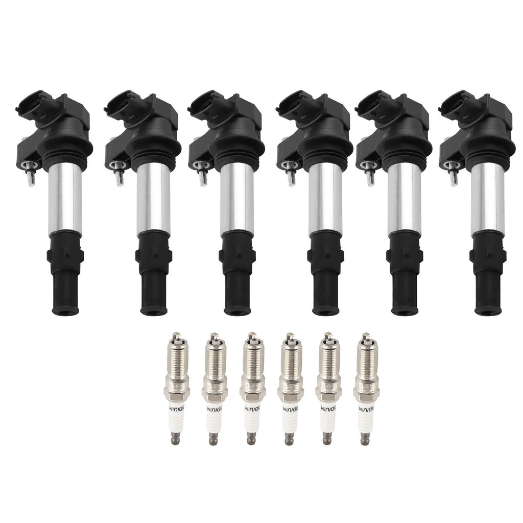 Set of 6 Ignition Coils & Spark Plugs for Cadillac CTS SRX STS Buick (2003–2019)