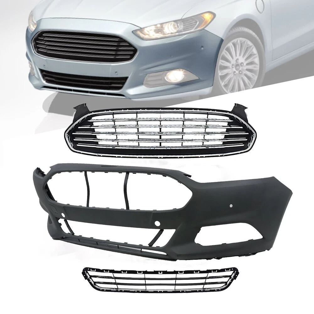 Front Bumper Cover & Grille Combo for Ford Fusion (2013–2016)
