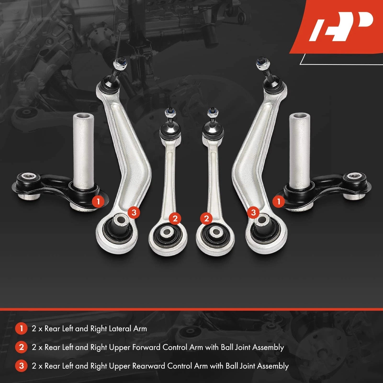 6X Rear Control Arm with Ball Joint for BMW 535i 550i 525i 528xi (2008–2016)