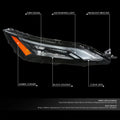 Right Headlight Lamp for Nissan Rogue (2021–2023) - Black Housing, Amber Corner