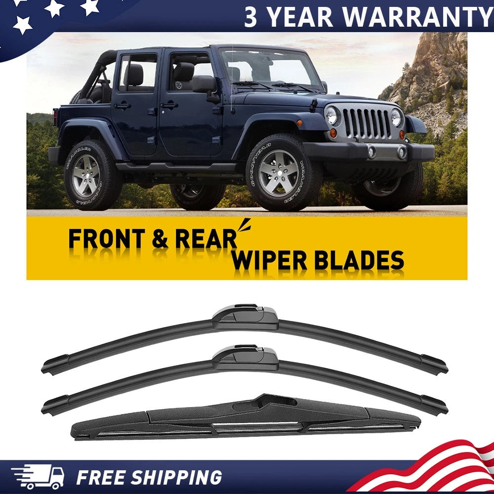 Set of 2 Windshield Wiper Blades for Jeep Wrangler (2000–2022) 15"/15"