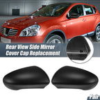 Pair Rearview Mirror Cover Cap Matte Black for Nissan Qashqai J10 (2007–2014)