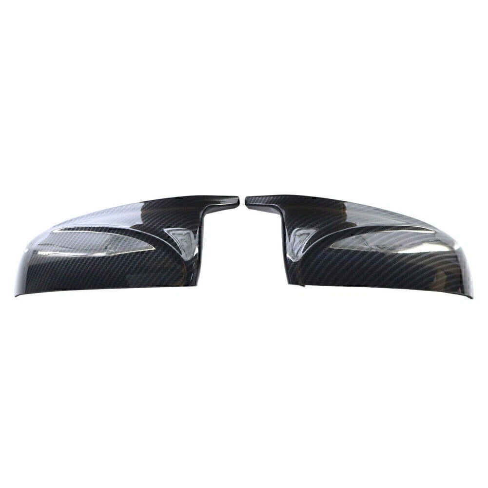 Pair Rear View Mirror Cover Trim for BMW X5 X6 (2007–2013) Carbon Fiber Look