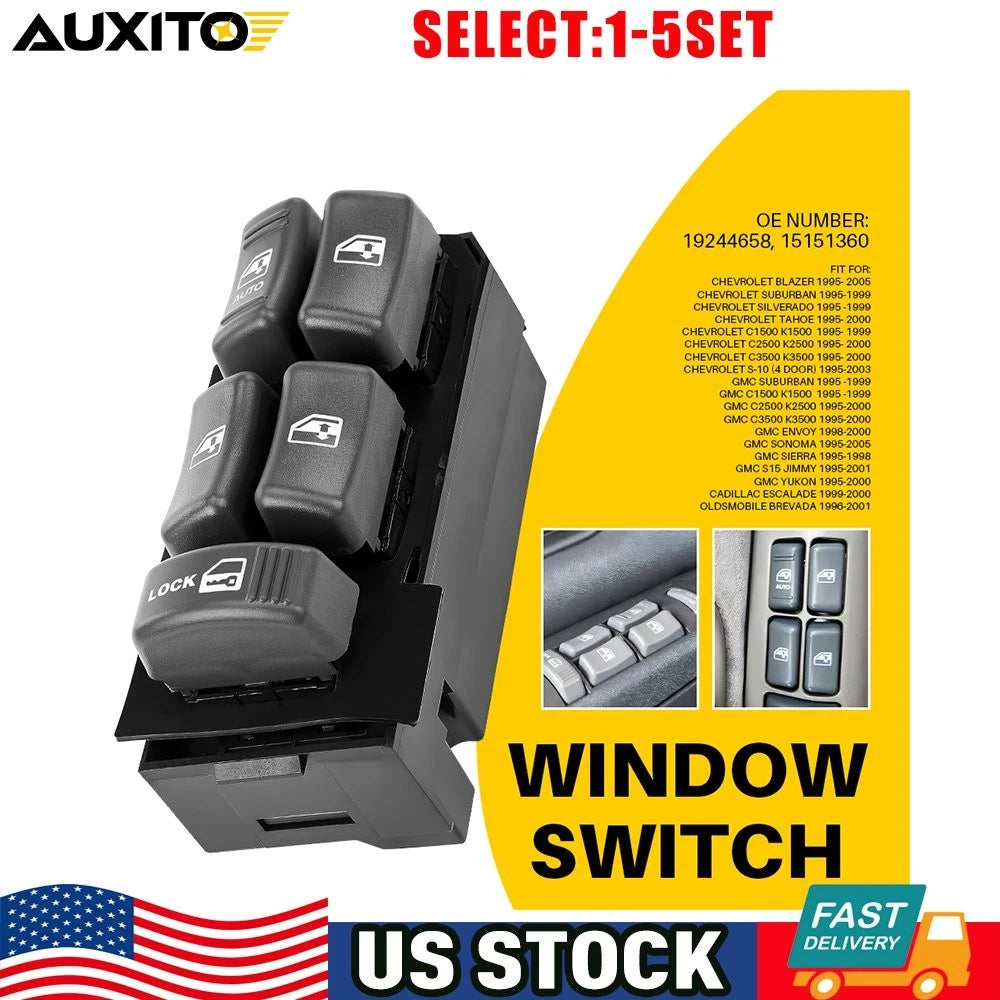 LH Master Window Control Switch for GMC Yukon Cadillac Escalade (1999–2000)