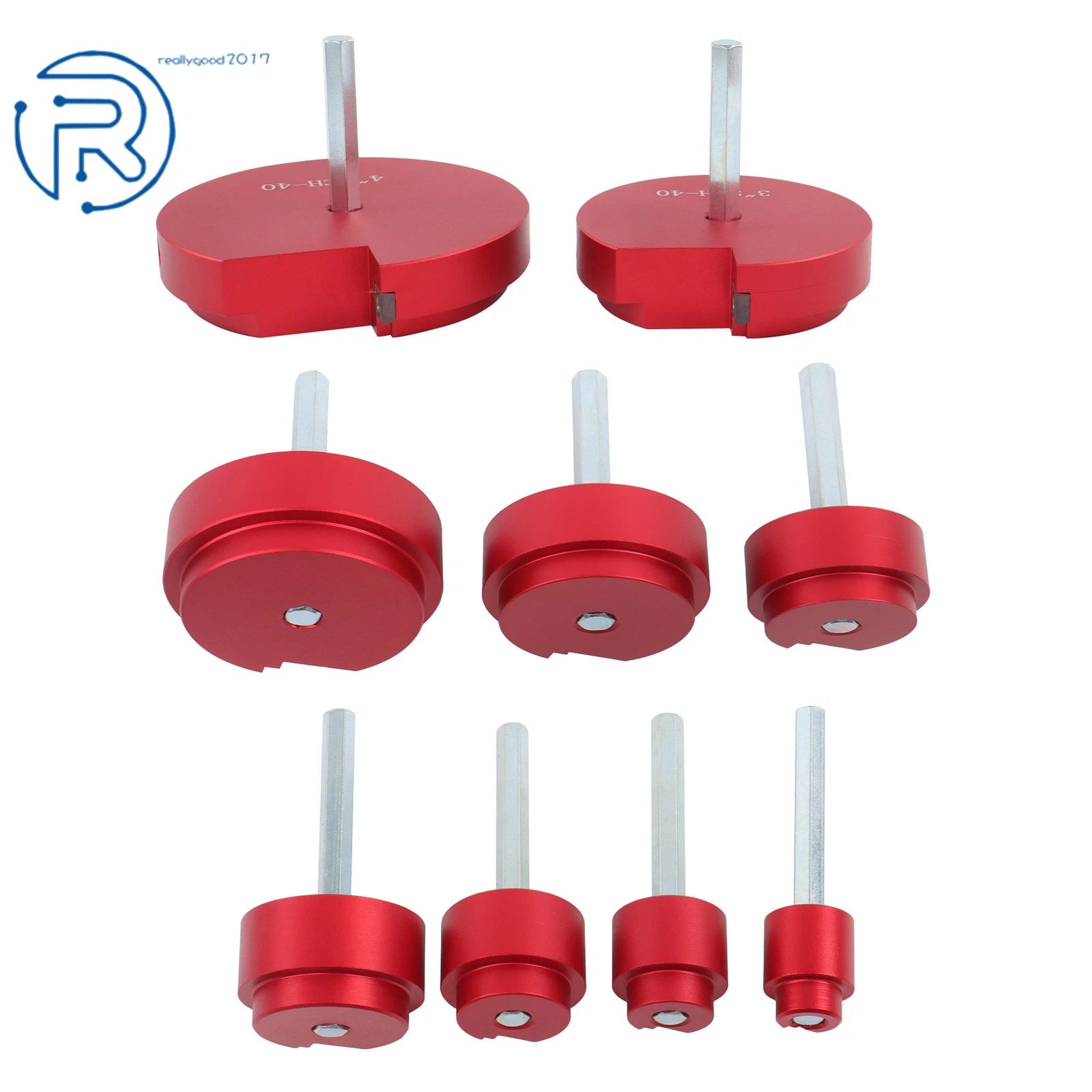 Set of 9 PVC Pipe Reamer Tools for Various Sizes (1/2" - 4")