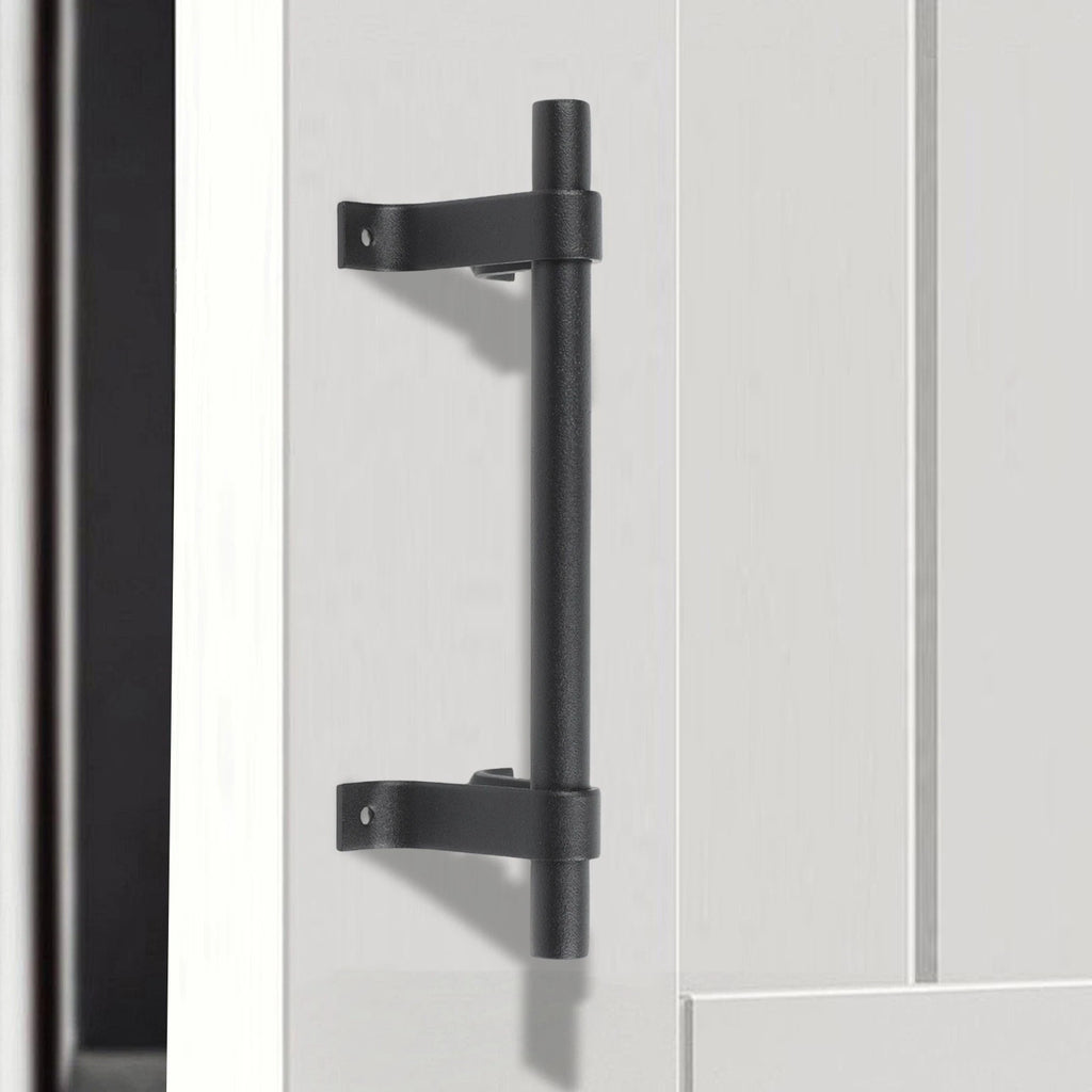 Barn Door Handle for Sliding Door (Carbon Steel, Black Finish)