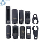 Set of 10 O2 Oxygen Sensor and Oil Pressure Socket Tools for Automotive Repair