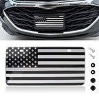 American Front Flag License Plate Vanity Embossed Silver for Universal Fit (—)