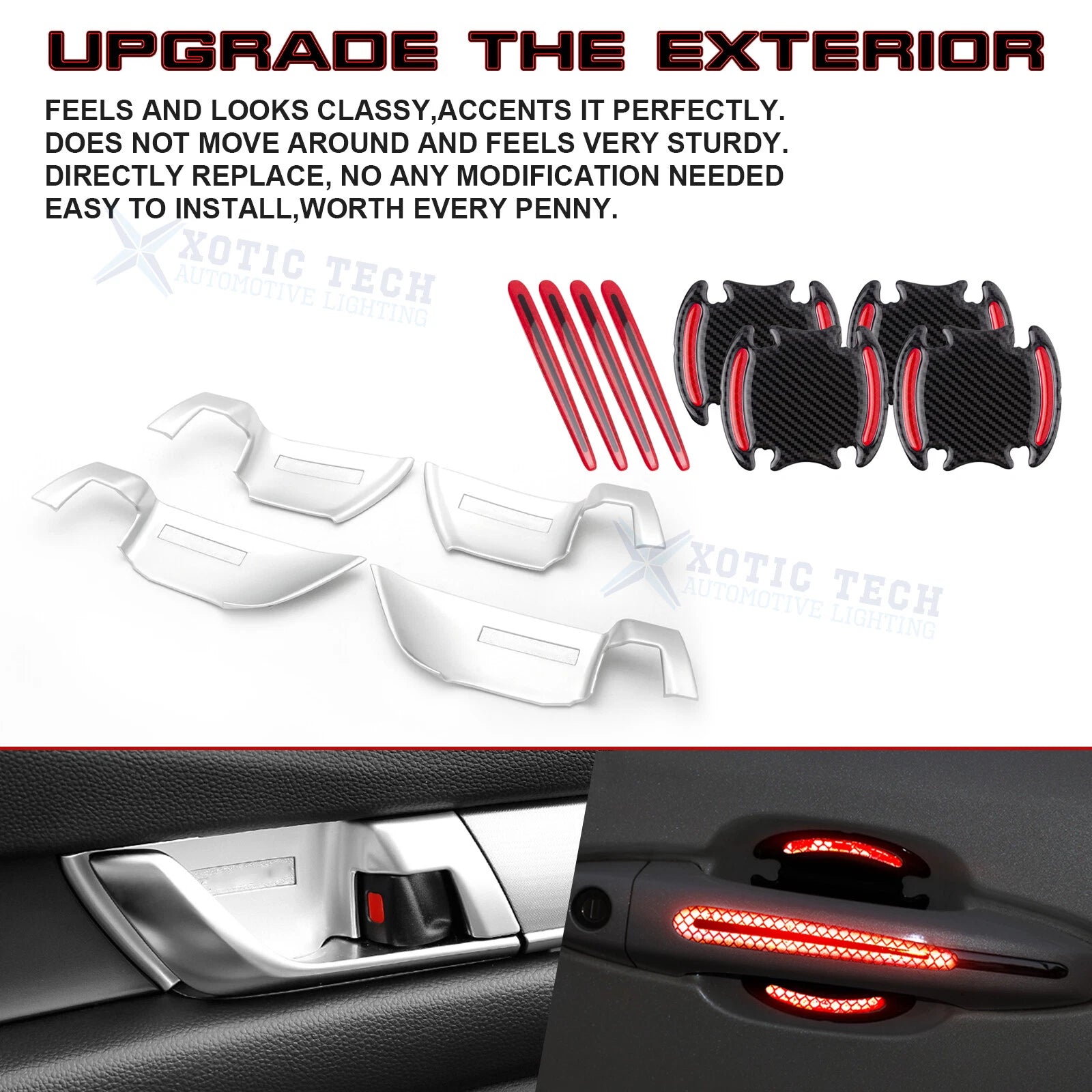 Matte Red Door Handle Bowl Trim for Honda Accord 10th (2018-2022)