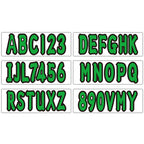 Set of 4 Green Decals Stickers for Boat Registration A-Z & 0-9
