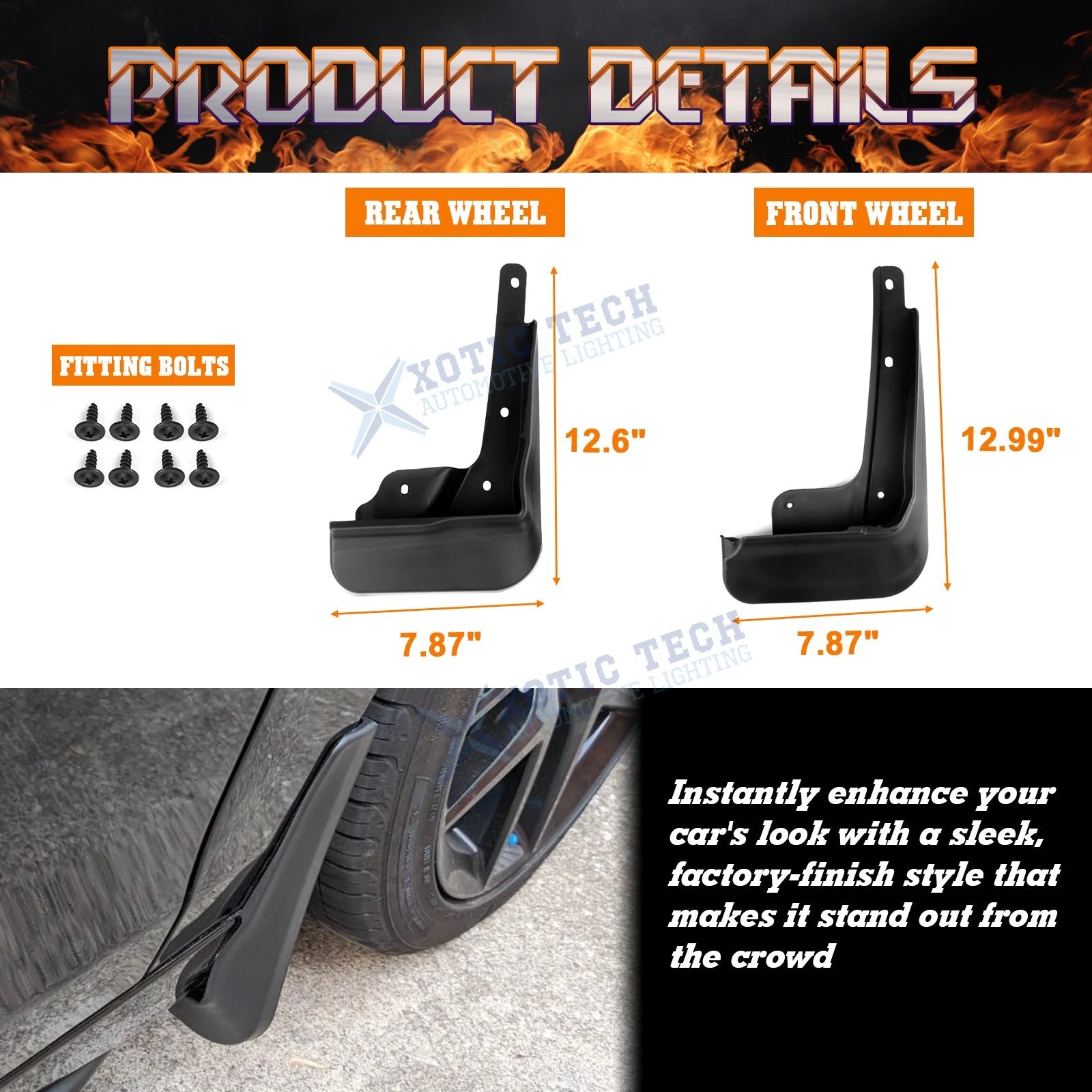 Mud Flaps Splash Guards for Honda Civic (2022-2025)