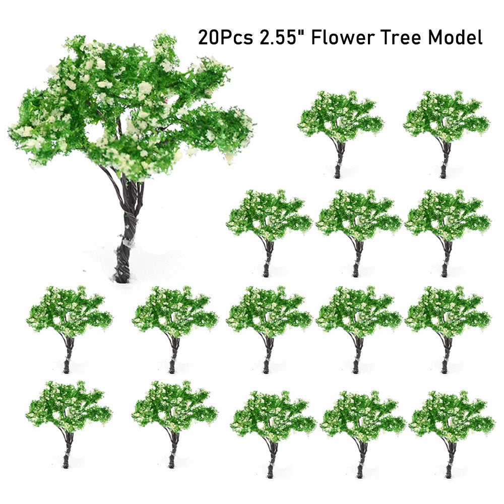 20Pc Flower Model Tree Scenery Decoration for Train Railroad Diorama