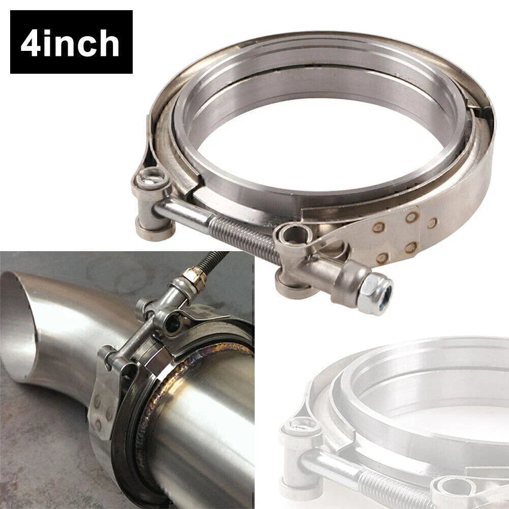 4'' V-Band Flange & Clamp for Turbo Exhaust Downpipes (Mild Steel)