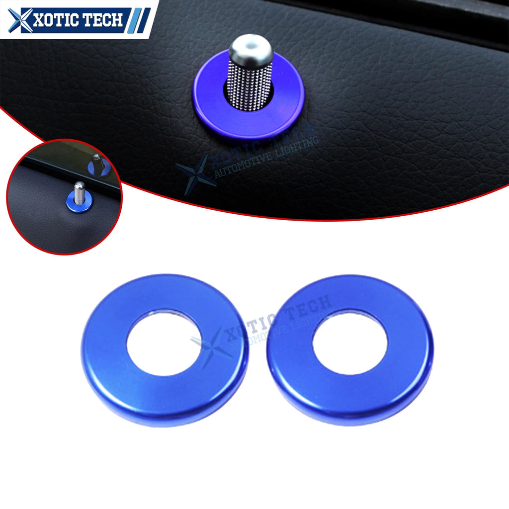 2-Pack Blue Aluminum Window Lift Lock Ring Cover for Mercedes-Benz C/E/S (2000–2020)