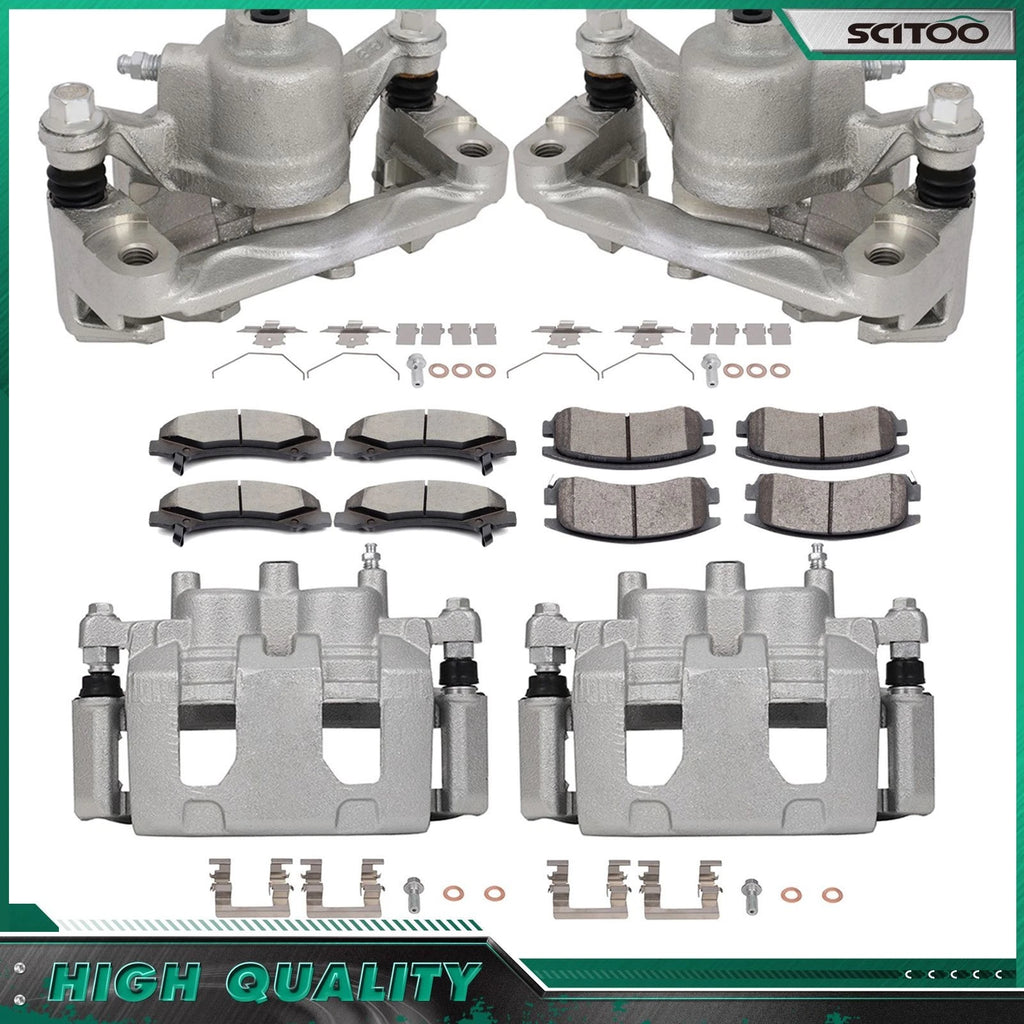 Front & Rear Brake Calipers w/ Ceramic Pads for Chevrolet Impala (2006–2010)