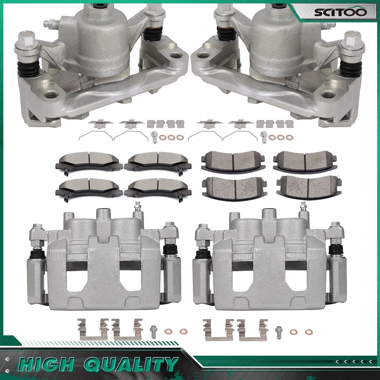 Front & Rear Brake Calipers w/ Ceramic Pads for Chevrolet Impala (2006–2010)