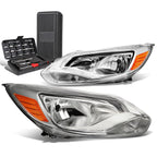 Pair of Chrome Amber Side Headlight Lamps for Ford Focus (2012–2014)