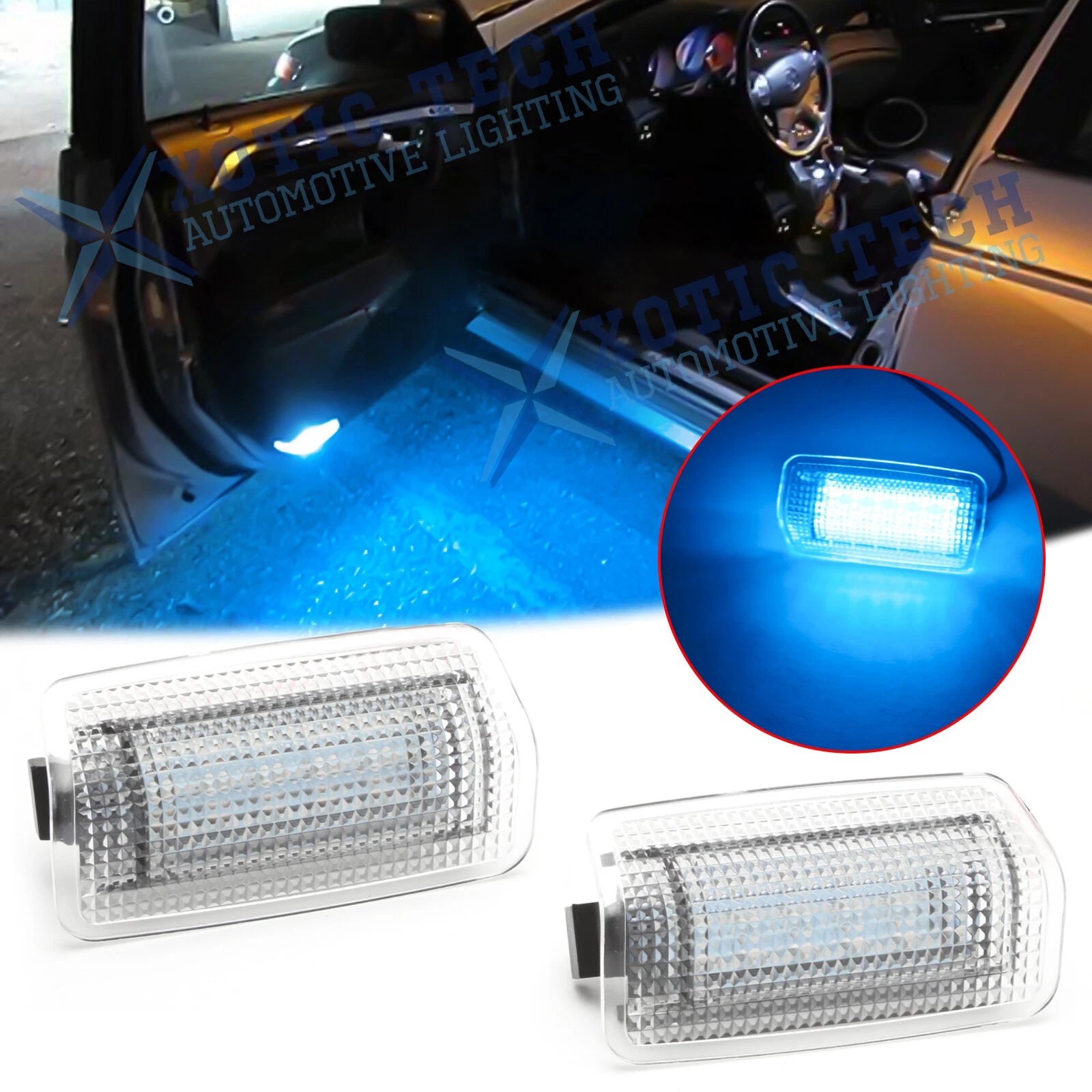 Ice Blue Full LED Side Door Courtesy Light Assembly for Lexus IS ES RX (8000K, 2015–2020)
