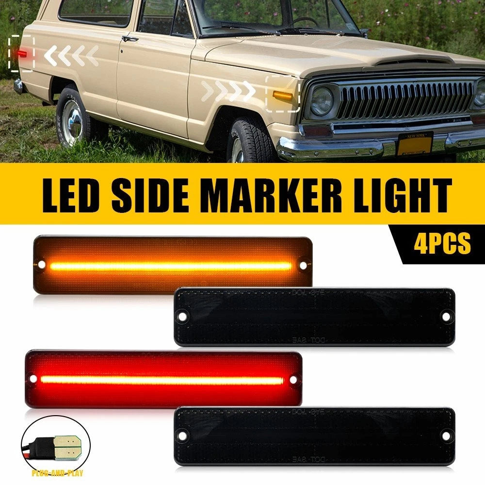 4Pcs LED Side Marker Light for Jeep Cherokee SJ (1974–1983)