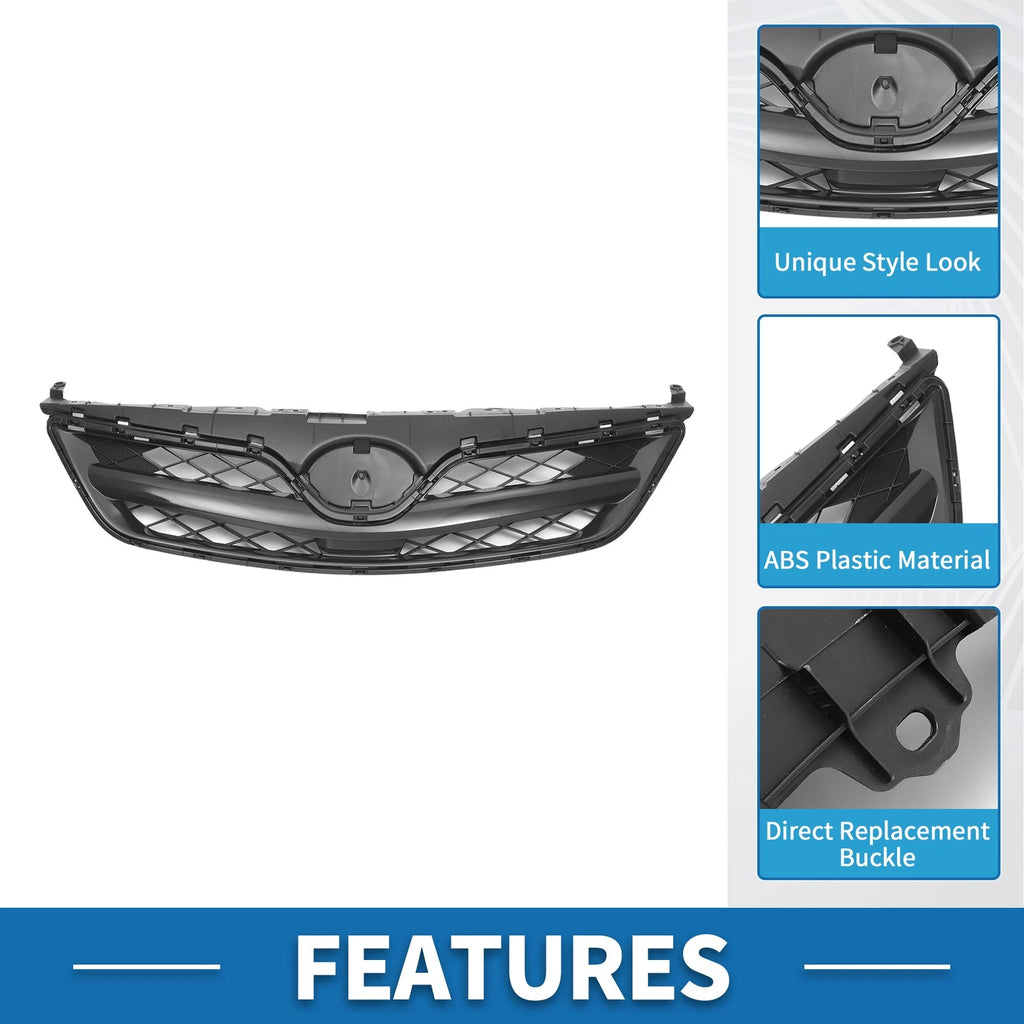 Front Hood Bumper Grille for Toyota Corolla (2010) Black